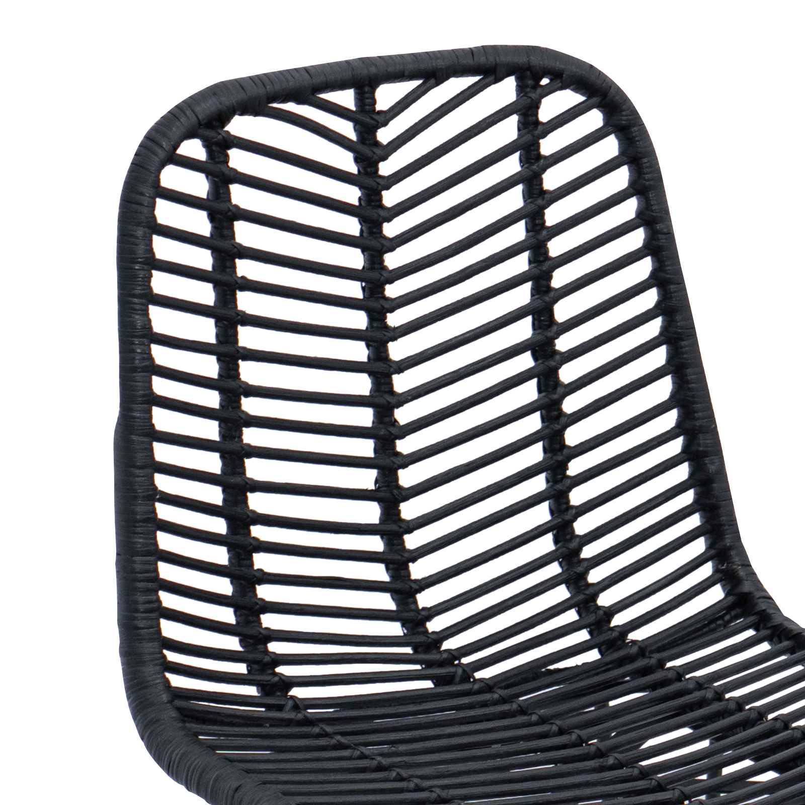 Chaise de bar 2 pc Noir 44 x 52 x 111 cm Rotin et métal