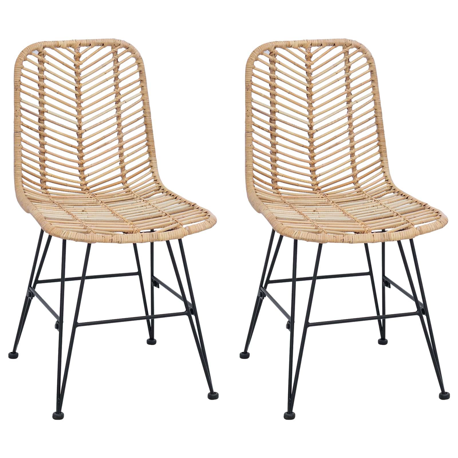 Chaise de salle à manger 2 pcs Naturel 44,5 x 55 x 85 cm - XIOS
