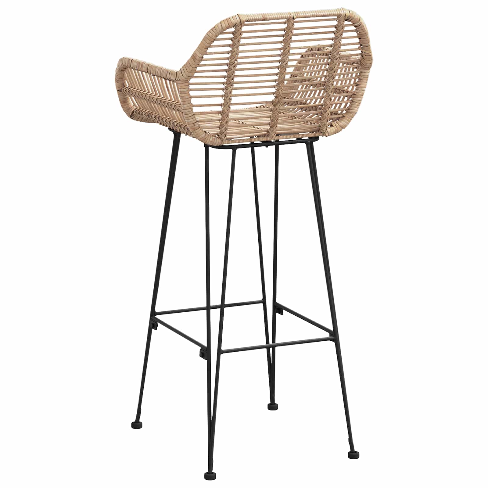 Chaise de bar 2 pc Naturel 55 x 52 x 105 cm Rotin et métal