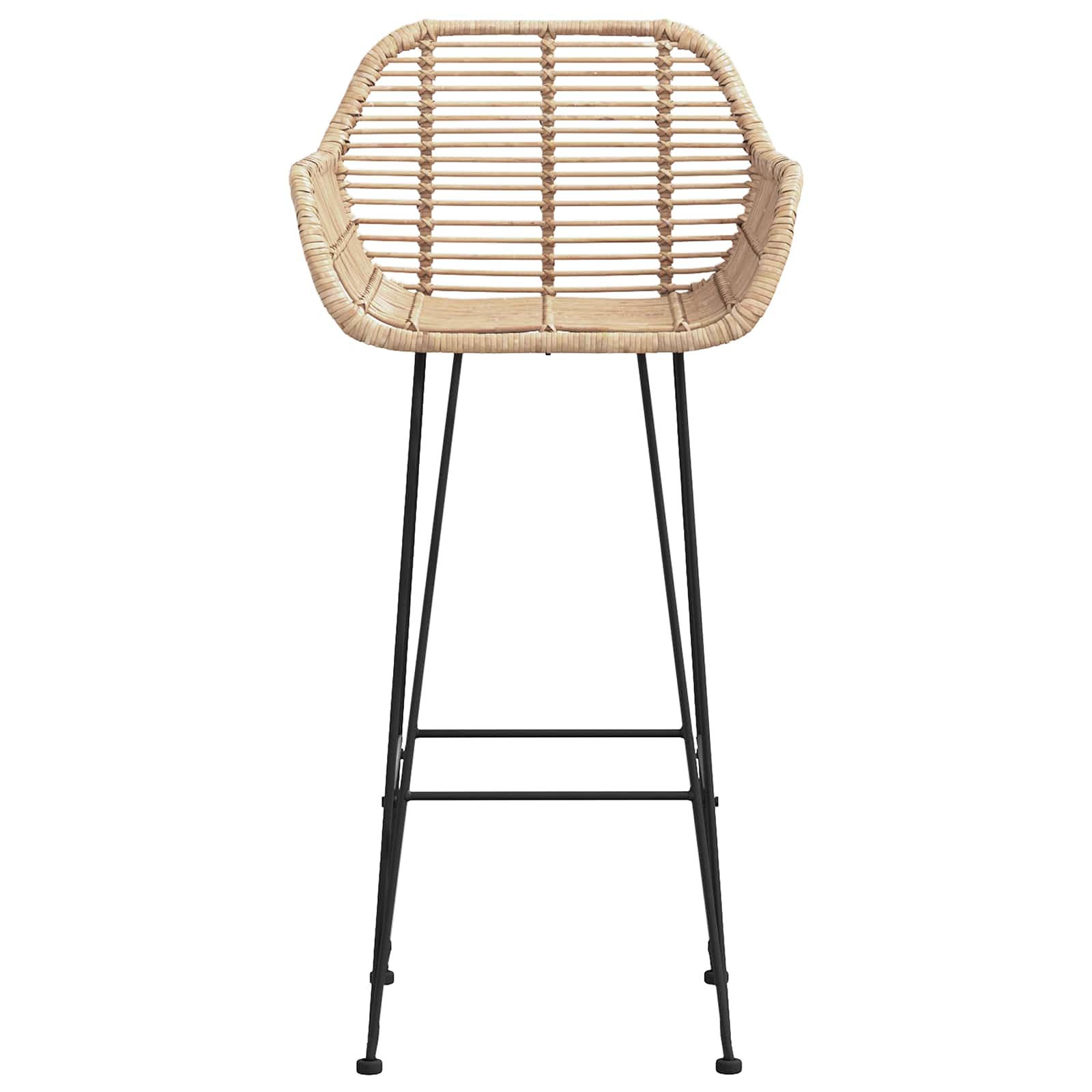 Chaise de bar 2 pc Naturel 55 x 52 x 105 cm Rotin et métal