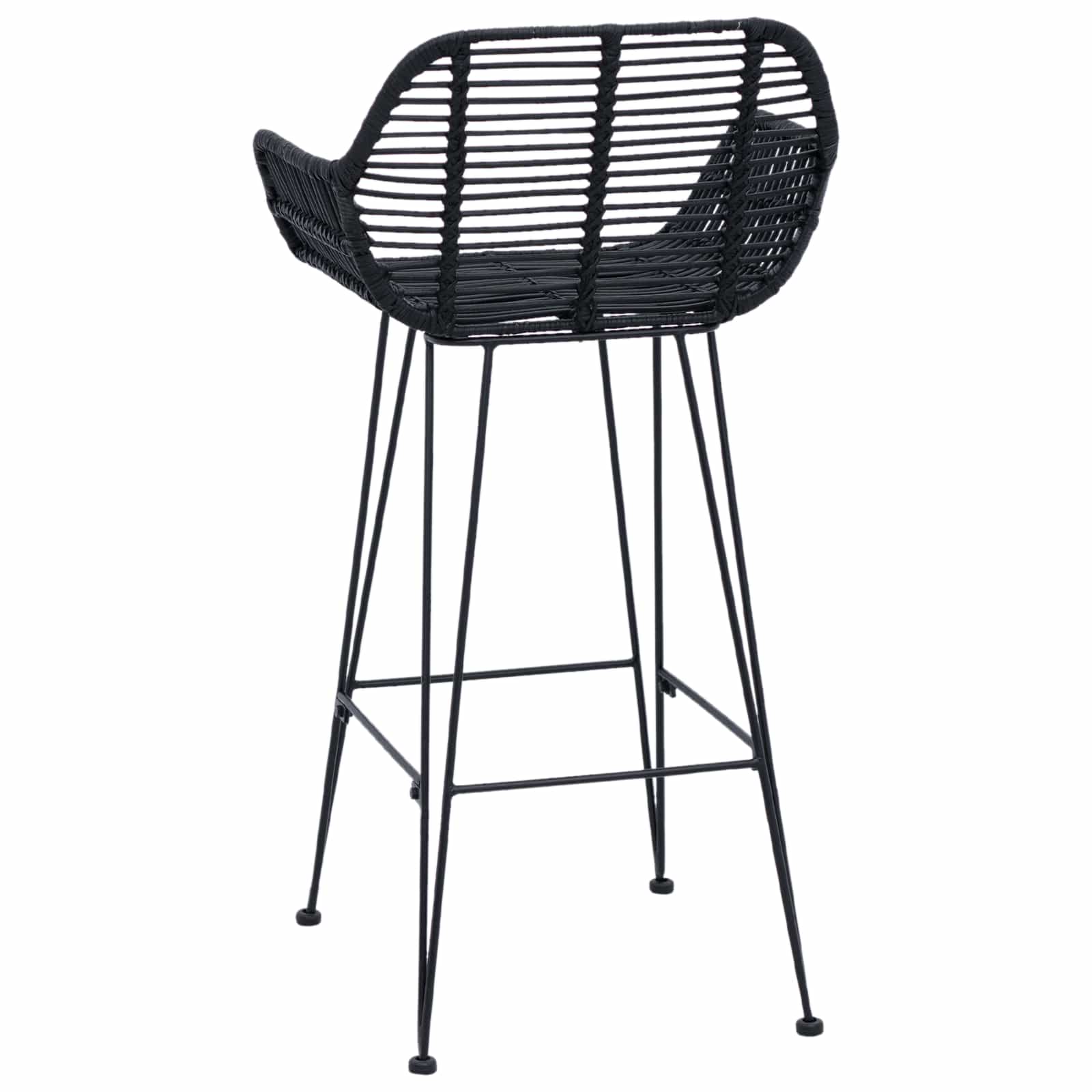 Chaise de bar 2 pcs Noir 55 x 52 x 92 cm Rotin et métal - XIOS