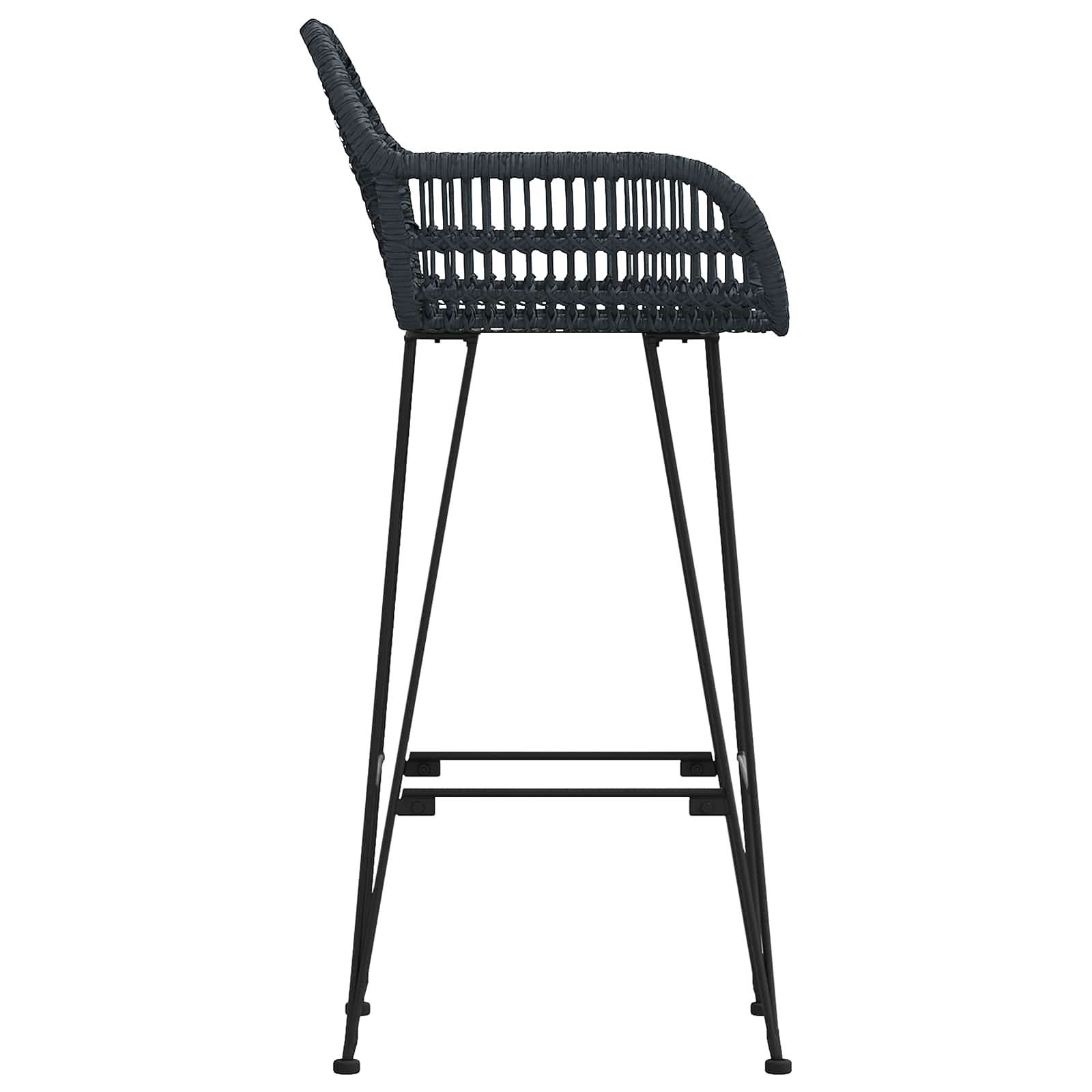 Chaise de bar 2 pcs Noir 55 x 52 x 105 cm Rotin et métal - XIOS