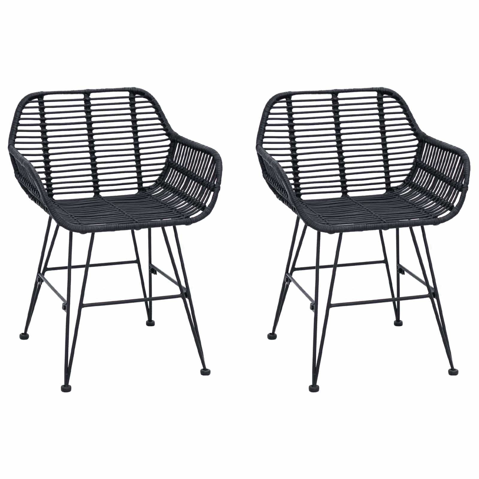 Chaise de salle à manger 2 pcs Noir 55 x 50 x 74 cm - XIOS