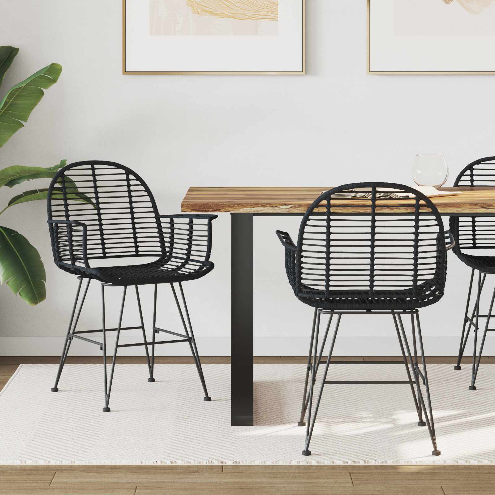 Chaise de salle à manger 2 pcs Noir 44 x 44 x 74 cm - XIOS