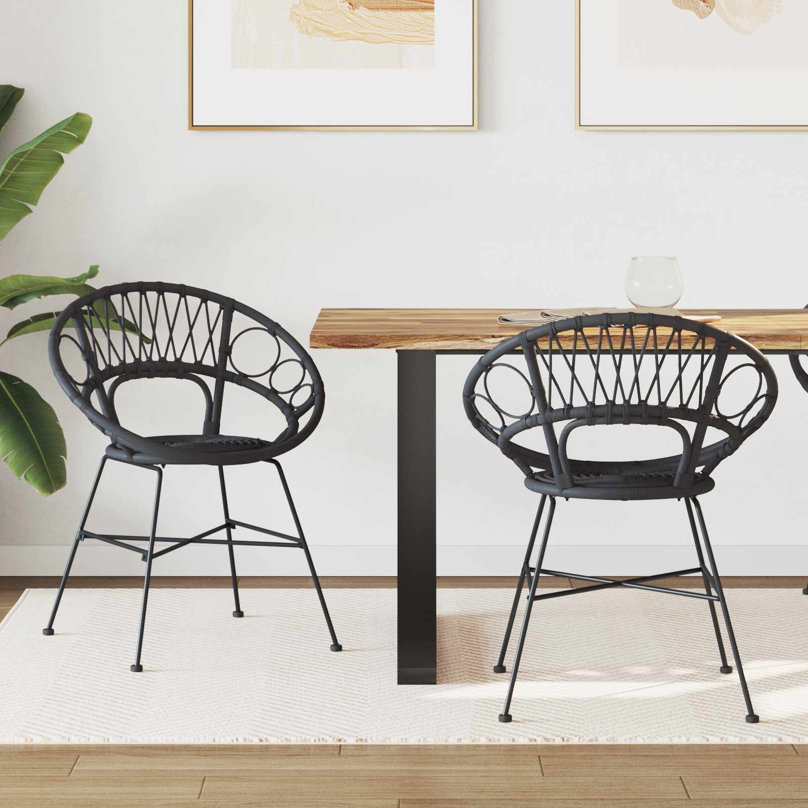 Chaise de salle à manger 2 pcs Noir 49 x 51 x 81 cm - XIOS