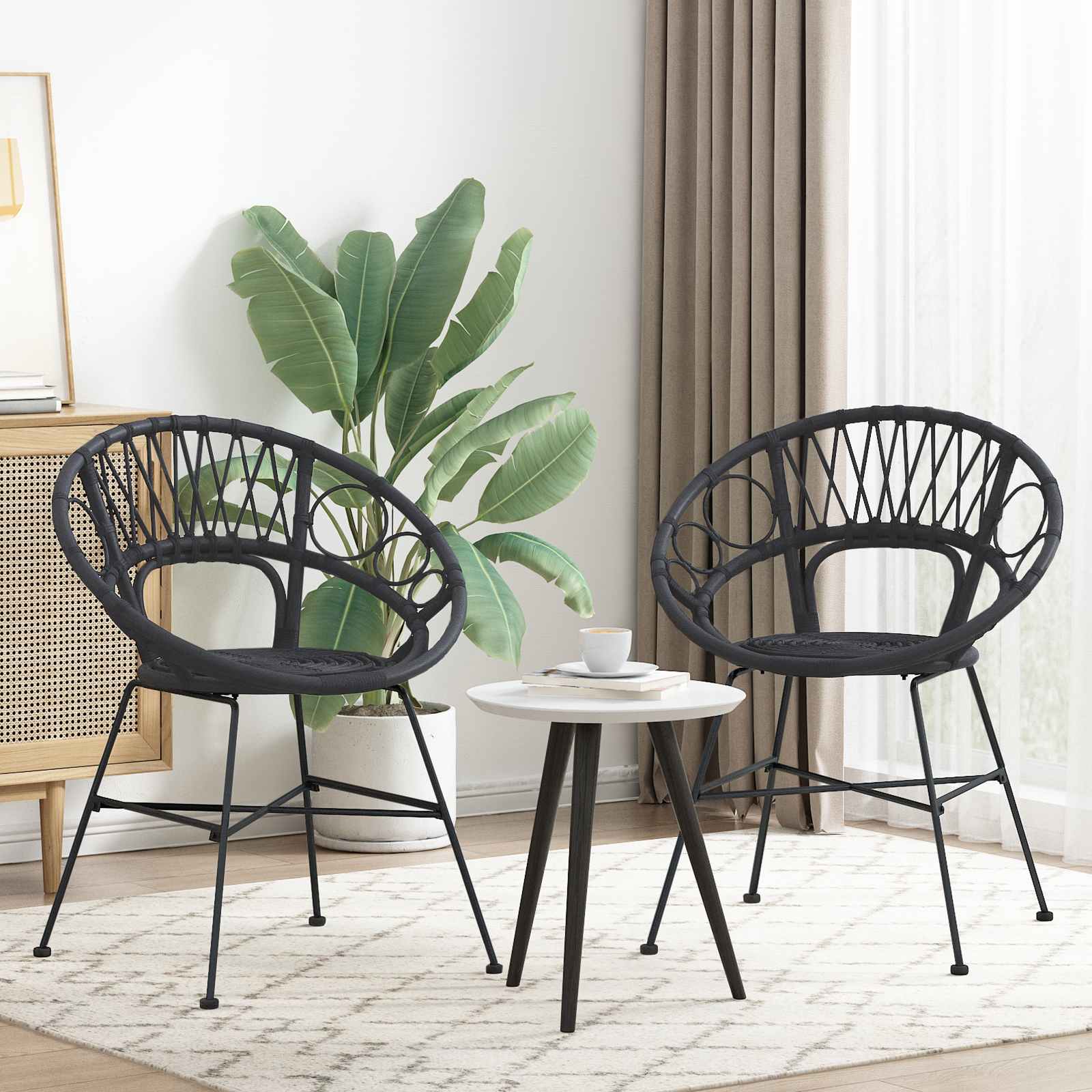 Chaise de salle à manger 2 pcs Noir 49 x 51 x 81 cm - XIOS