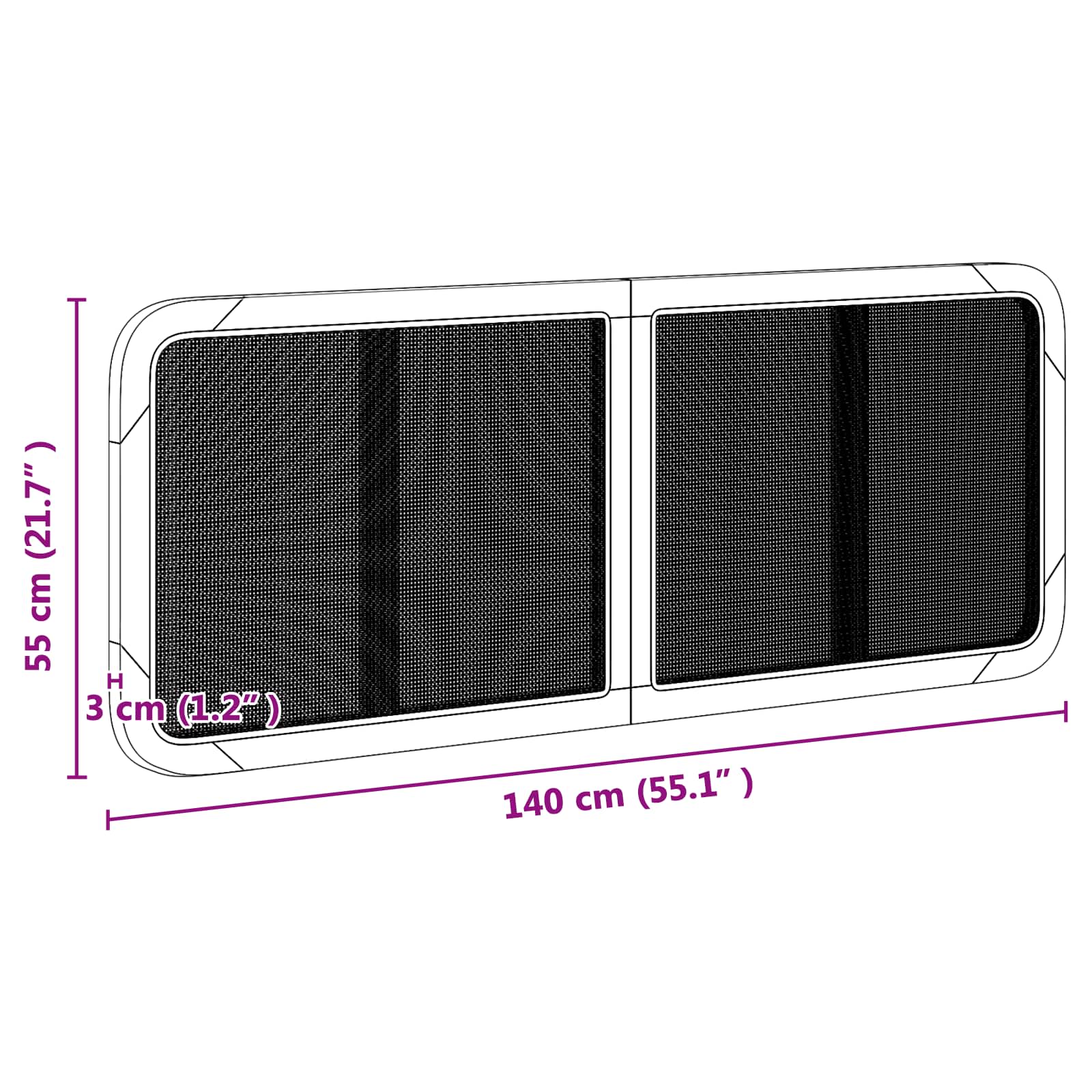 Tête de lit avec tête de lit Naturel 140 x 55 x 3 cm Rotin - XIOS