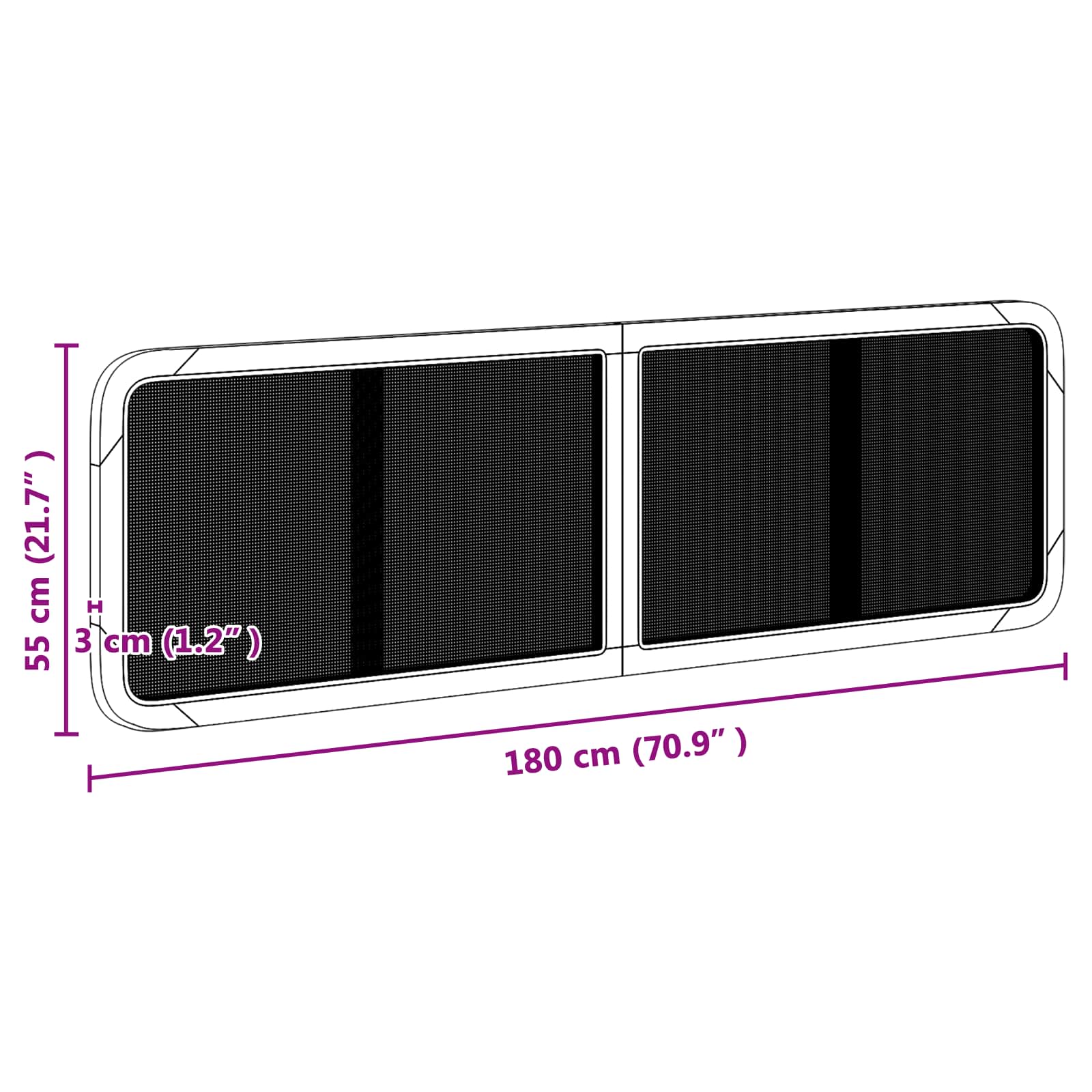 Tête de lit avec tête de lit Naturel 180 x 55 x 3 cm Rotin - XIOS