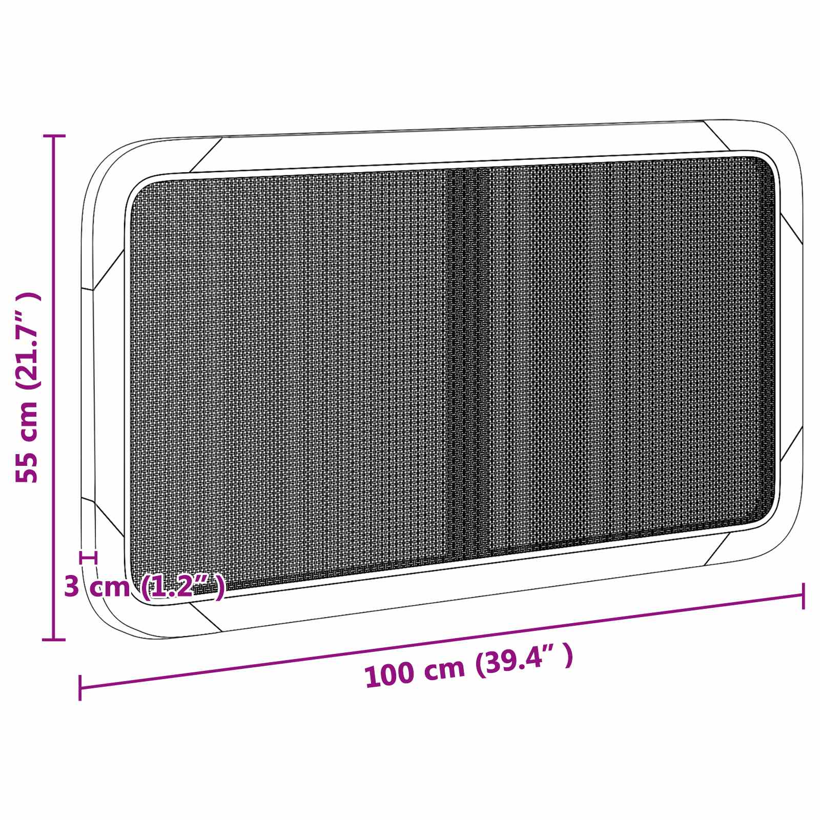 Tête de lit avec tête de lit Noir 100 x 55 x 3 cm Rotin - XIOS