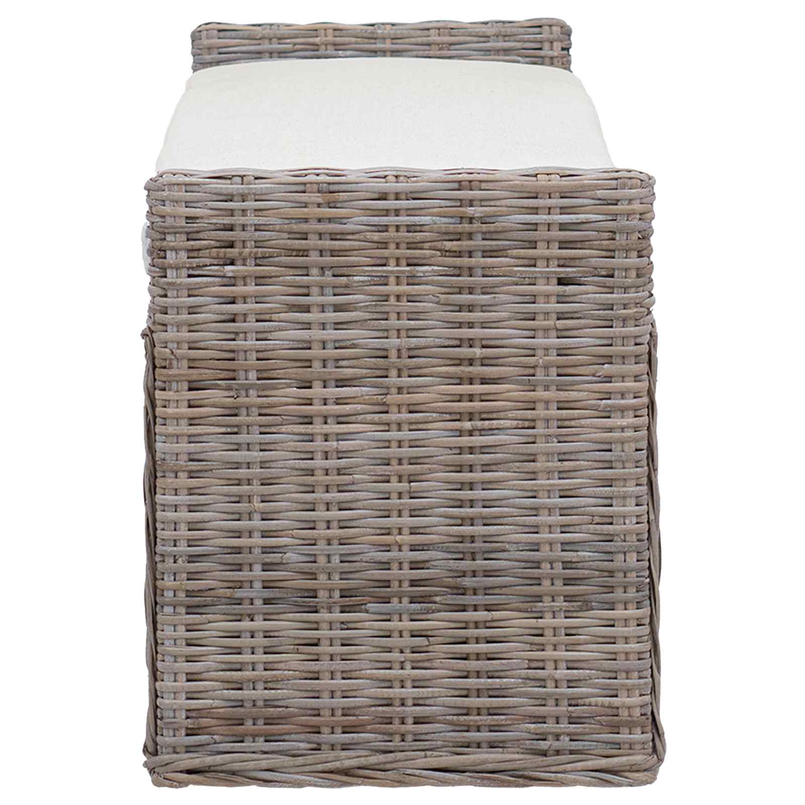 Banc de rangement avec coussin Gris 110 x 40 x 50 cm Rotin - XIOS