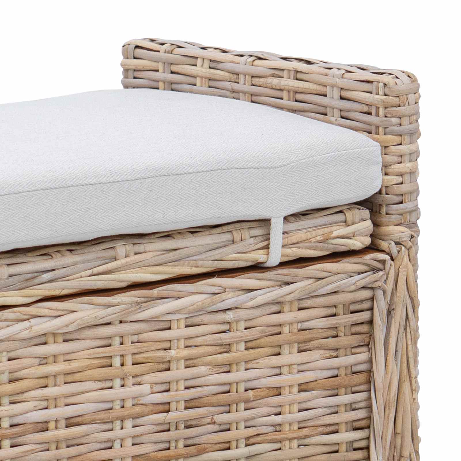 Banc de rangement avec coussin Naturel 110 x 40 x 50 cm Rotin - XIOS
