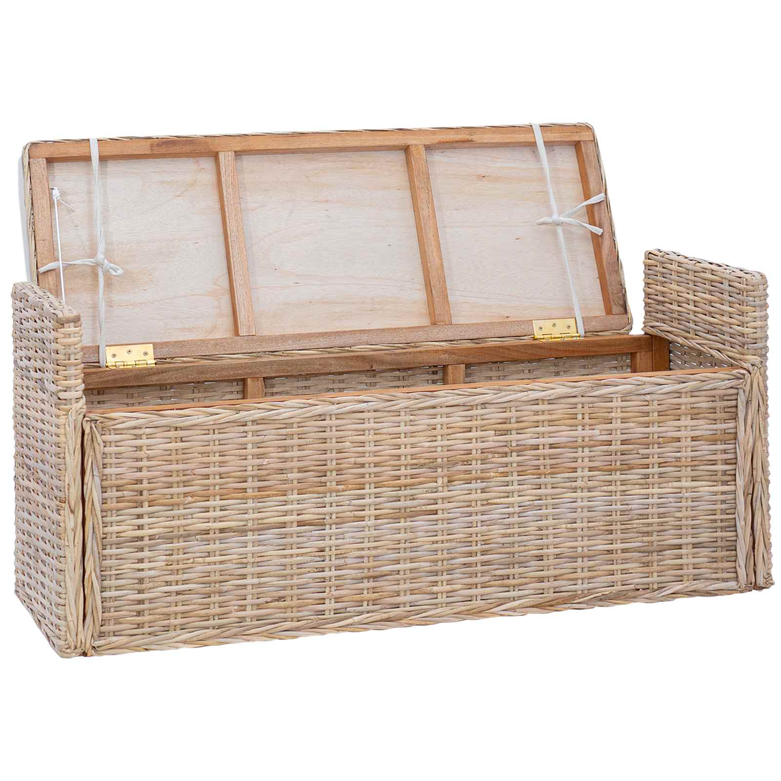 Banc de rangement avec coussin Naturel 110 x 40 x 50 cm Rotin - XIOS