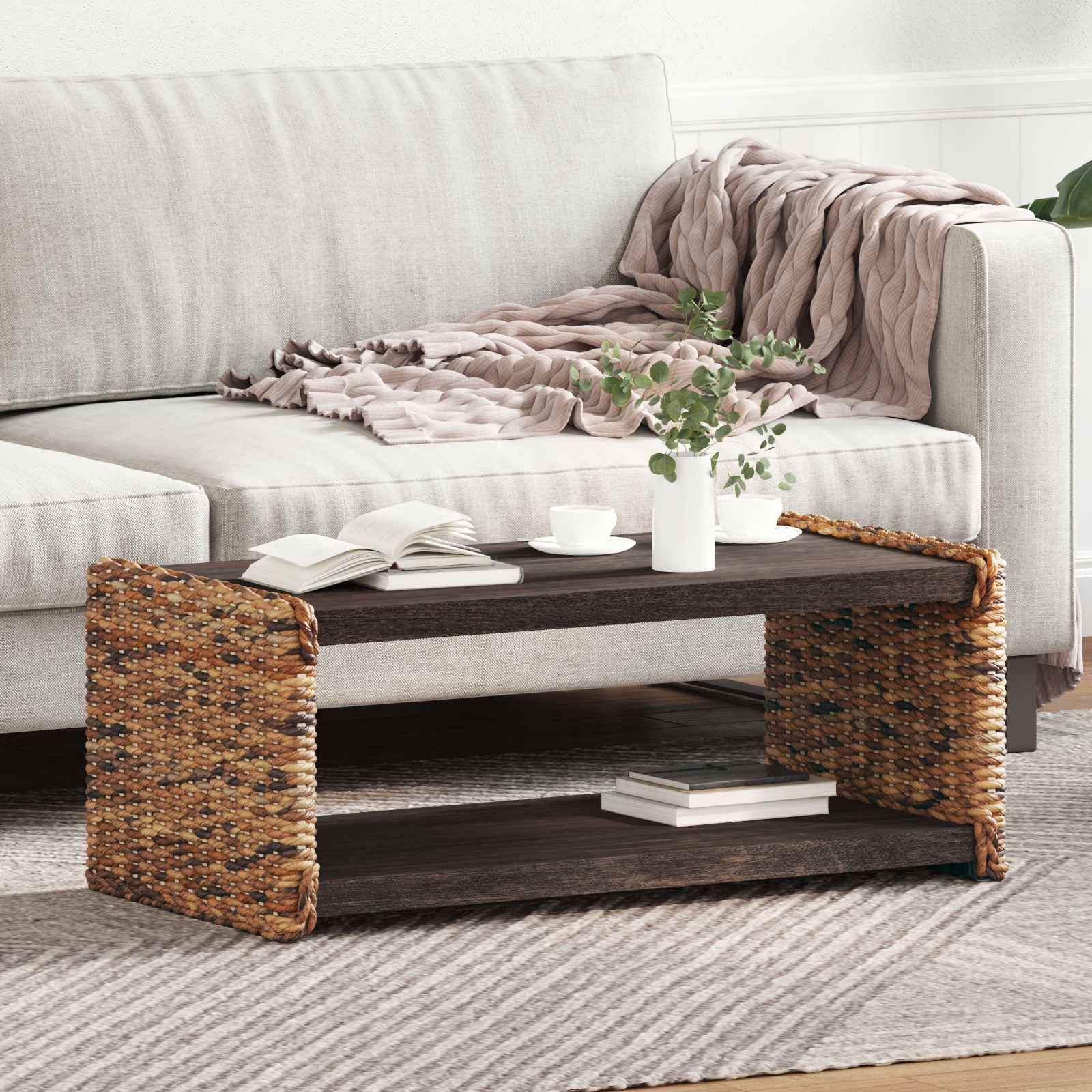 Table d'appoint Naturel 90 x 45 x 35 cm Bois de Mahogany Massif - XIOS