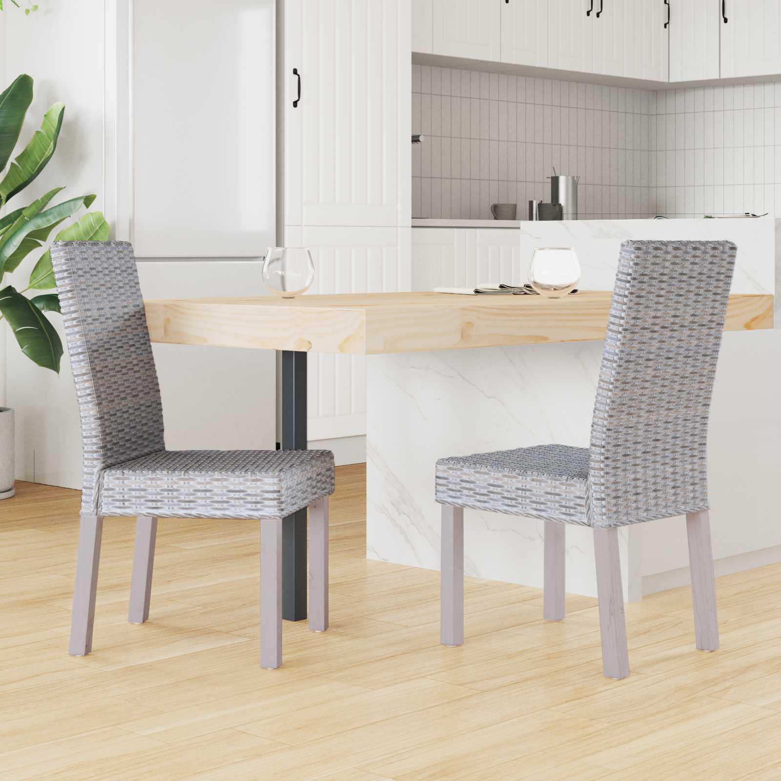Chaise de salle à manger 2 pc Blanchiment 45 x 54 x 93 cm