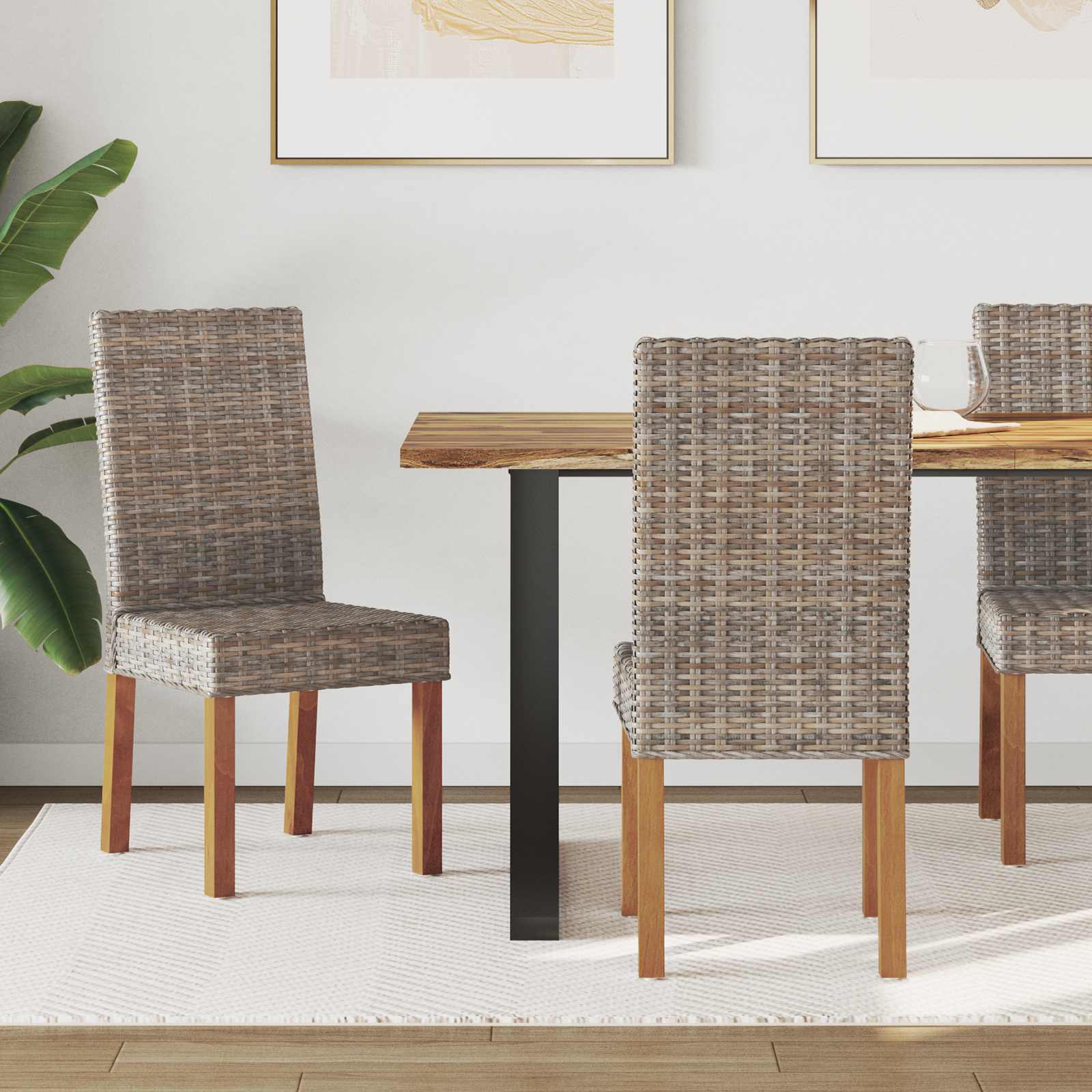 Chaise de salle à manger 2 pc Gris Kubu 45 x 54 x 93 cm