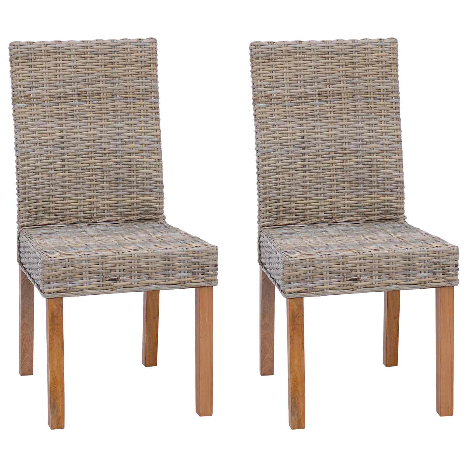 Chaise de salle à manger 2 pc Gris Kubu 45 x 54 x 93 cm