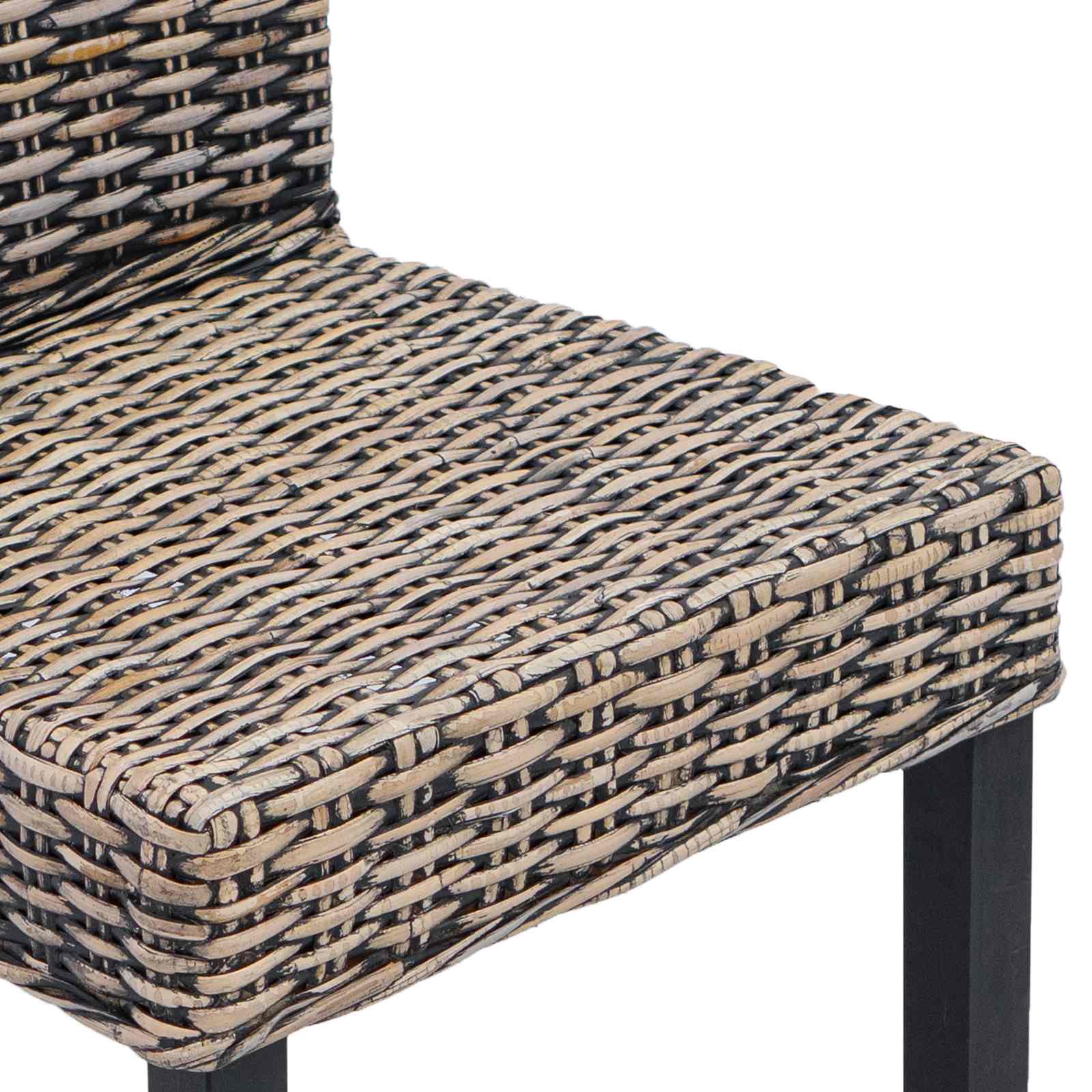 Chaise de salle à manger 2 pc Noir Blanchi 45 x 54 x 93 cm
