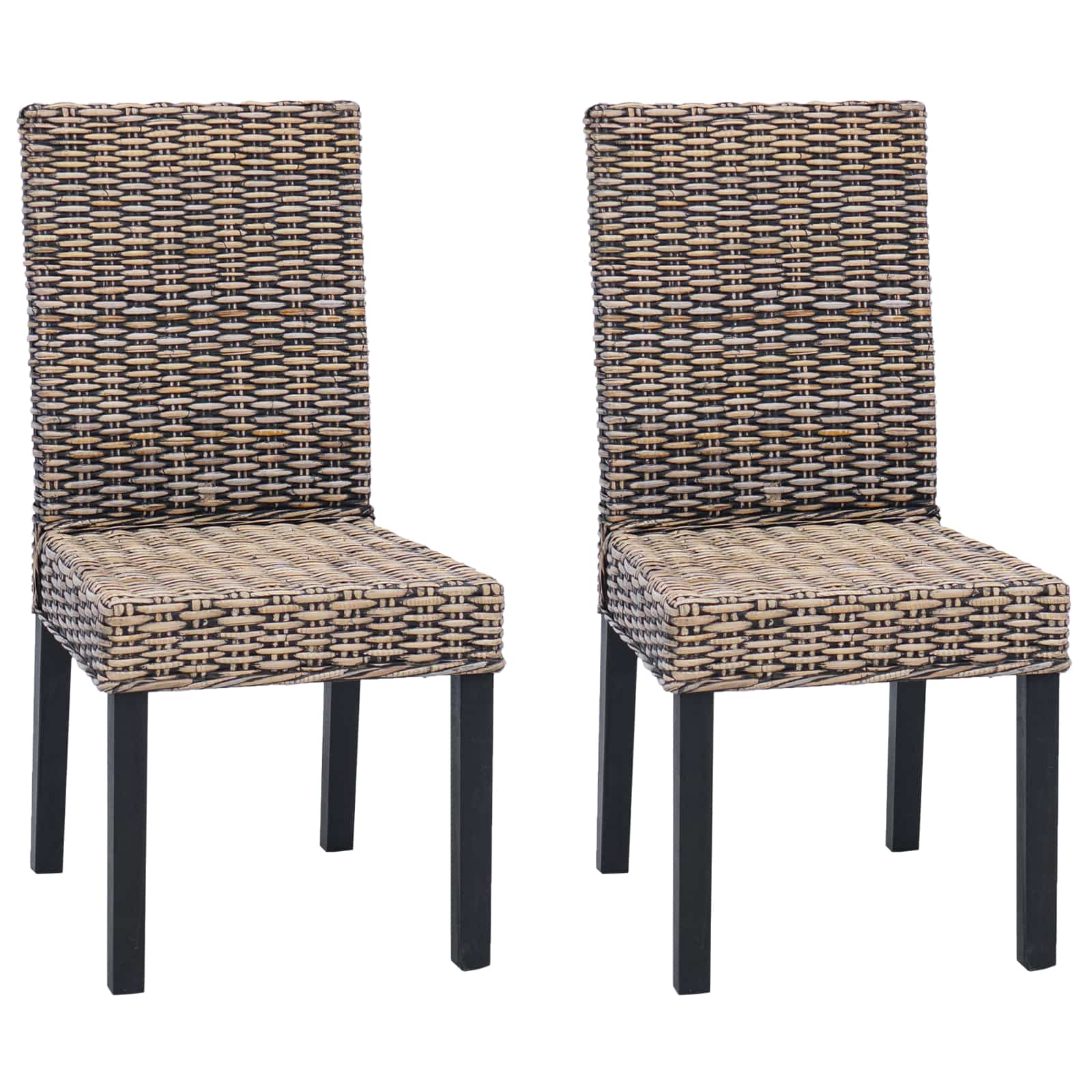 Chaise de salle à manger 2 pc Noir Blanchi 45 x 54 x 93 cm