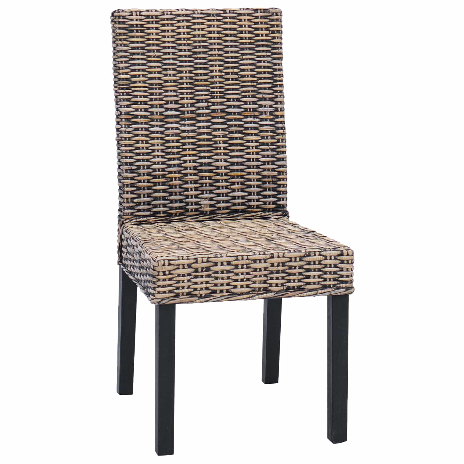 Chaise de salle à manger 2 pc Noir Blanchi 45 x 54 x 93 cm