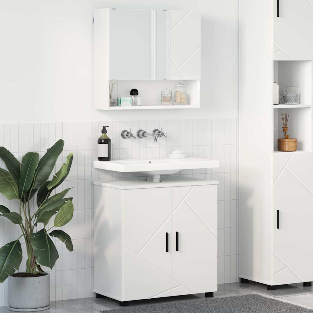 Ensemble de mobilier de salle de bain 2 pièces Blanc