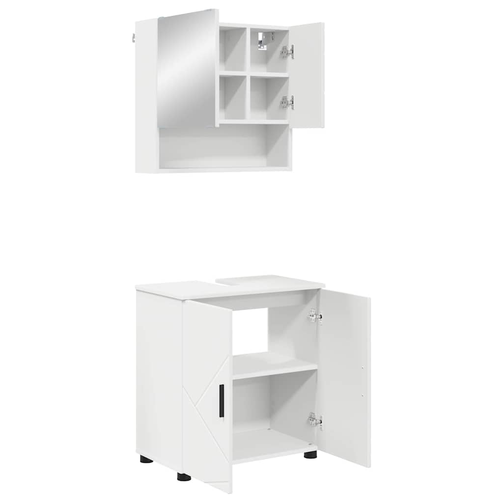 Ensemble de mobilier de salle de bain 2 pièces Blanc