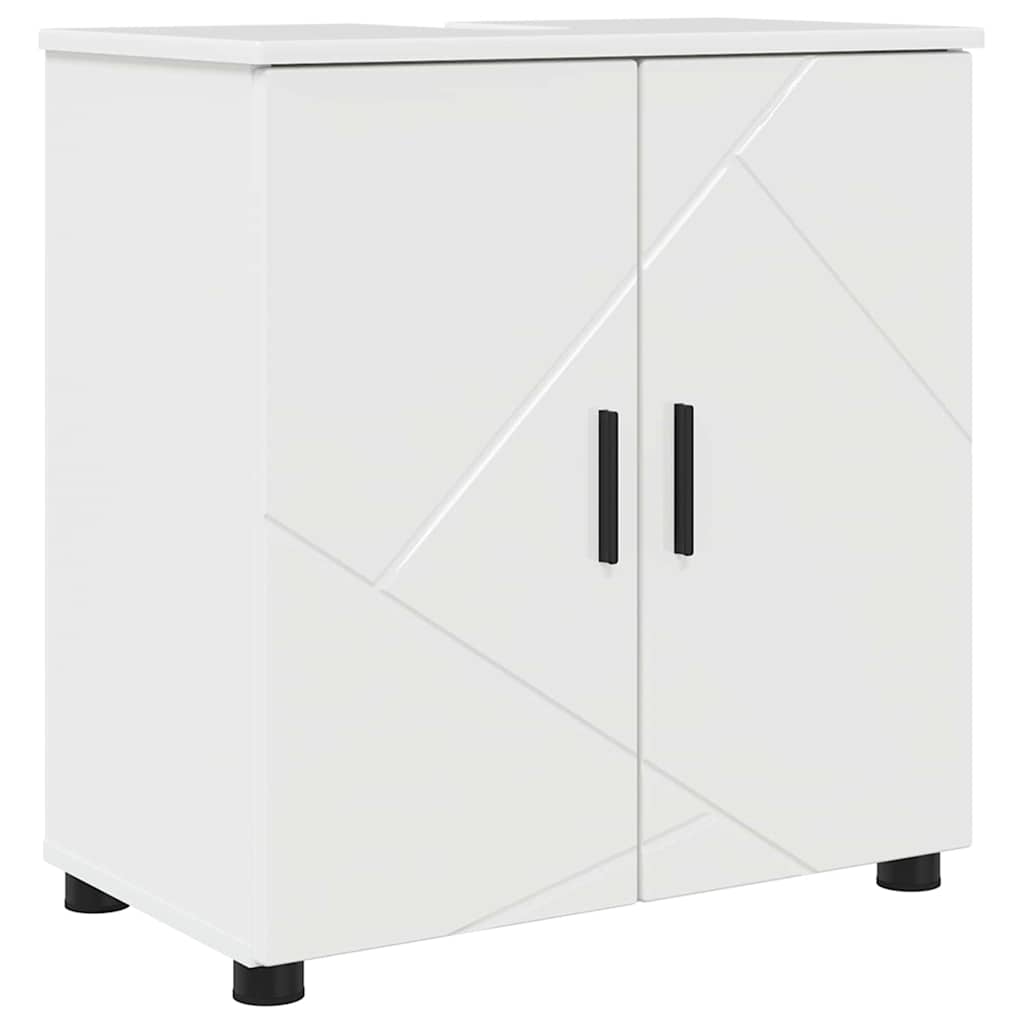 Ensemble de mobilier de salle de bain 2 pièces Blanc brillant