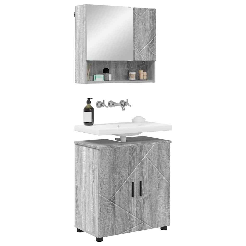 Ensemble de mobilier de salle de bain 2 pc Gris Sonoma - XIOS
