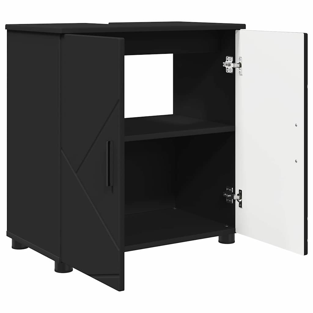 Ensemble de mobilier de salle de bain 3 pc Noir 61 x 35 x 64 cm