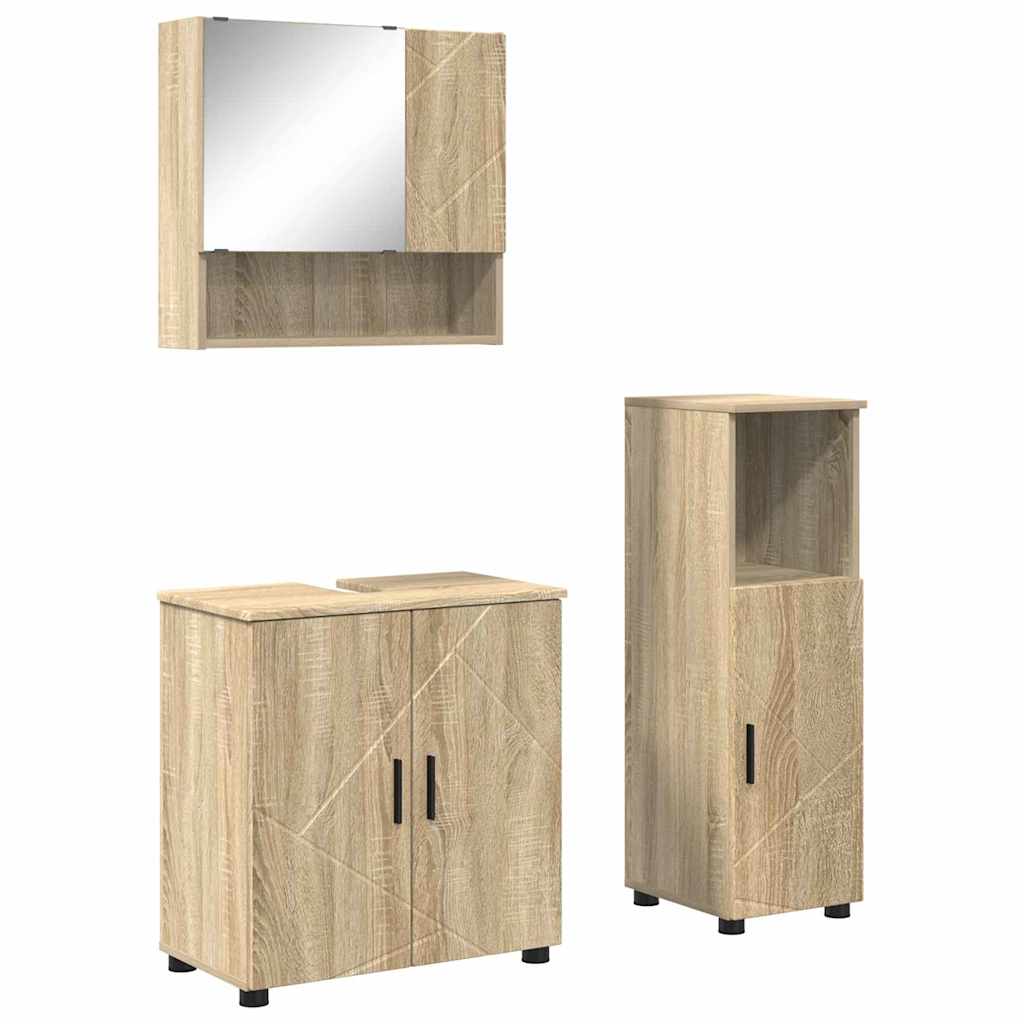 Ensemble de mobilier de salle de bain 3 pc Chêne Sonoma - XIOS