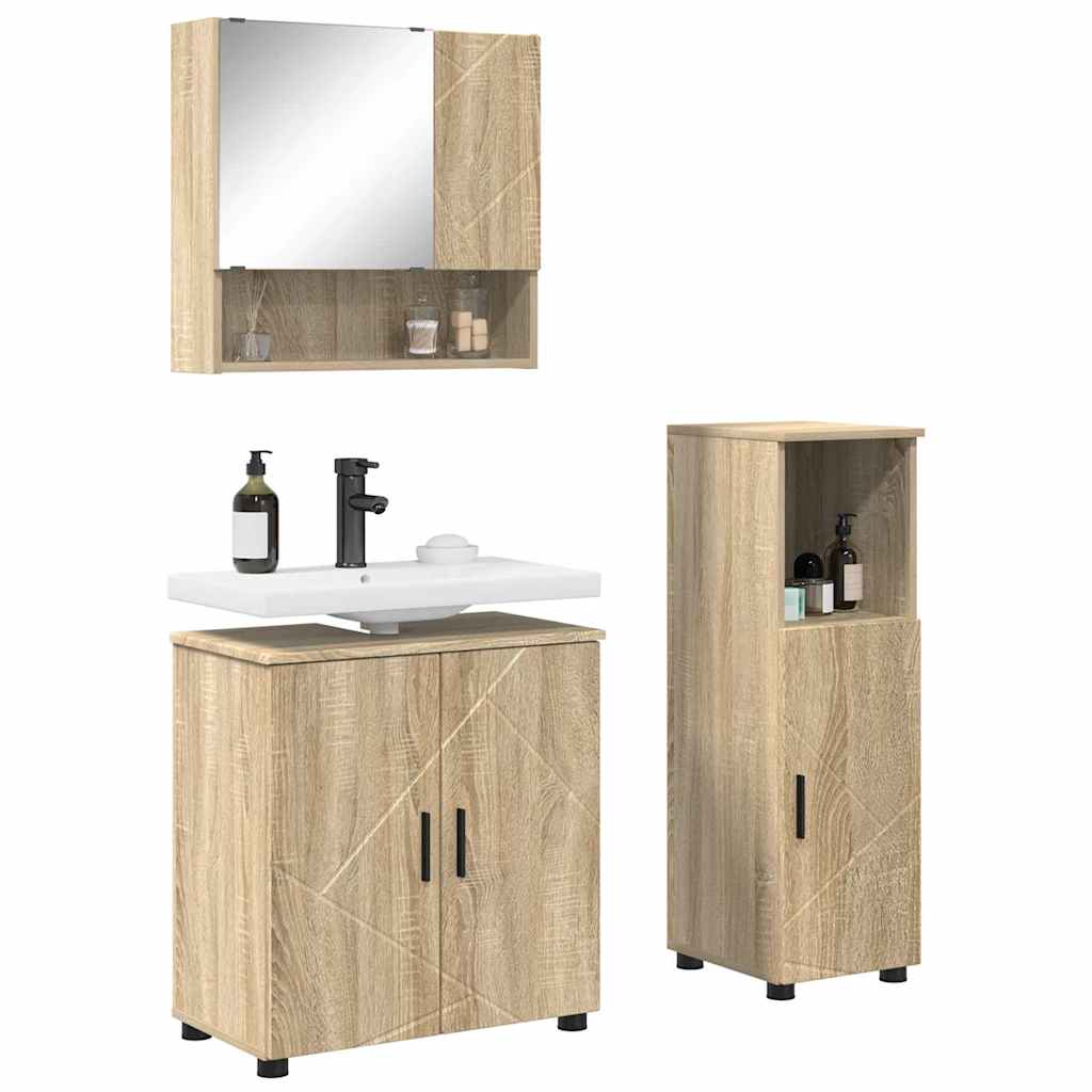 Ensemble de mobilier de salle de bain 3 pc Chêne Sonoma - XIOS