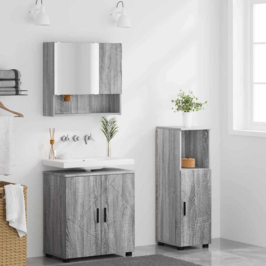 Ensemble de mobilier de salle de bain 3 pc Gris Sonoma - XIOS