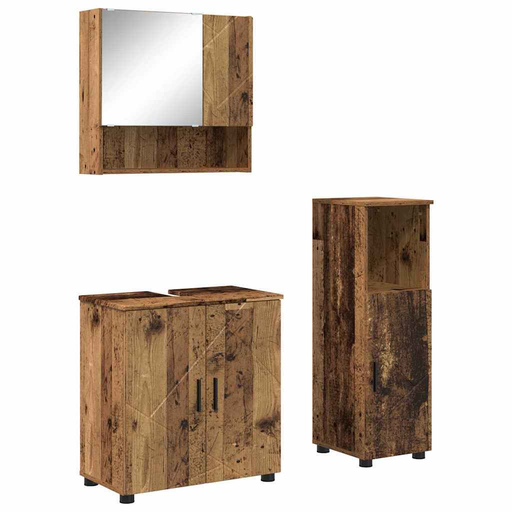 Ensemble de mobilier de salle de bain 3 pc Bois Ancien - XIOS