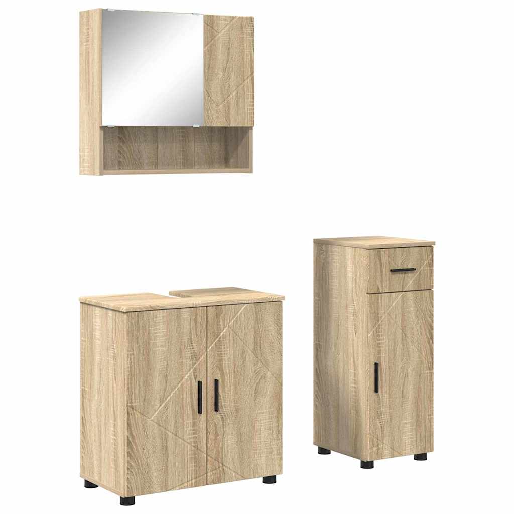 Ensemble de mobilier de salle de bain 3 pc Chêne Sonoma - XIOS