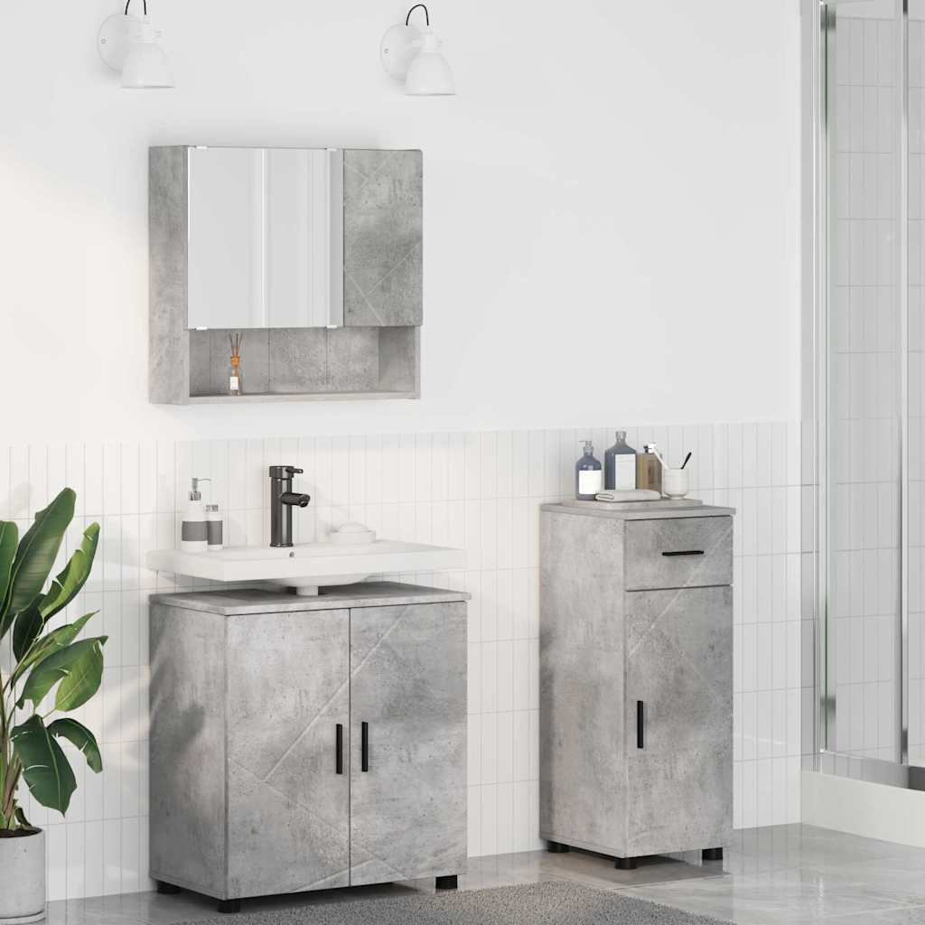 Ensemble de mobilier de salle de bain 3 pc Gris béton - XIOS