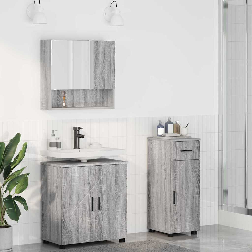 Ensemble de mobilier de salle de bain 3 pc Gris Sonoma - XIOS