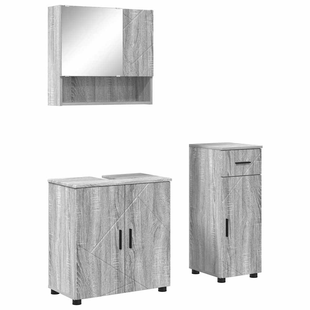 Ensemble de mobilier de salle de bain 3 pc Gris Sonoma - XIOS