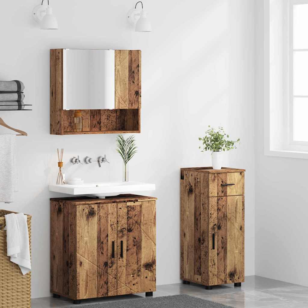 Ensemble de mobilier de salle de bain 3 pc Bois Ancien - XIOS