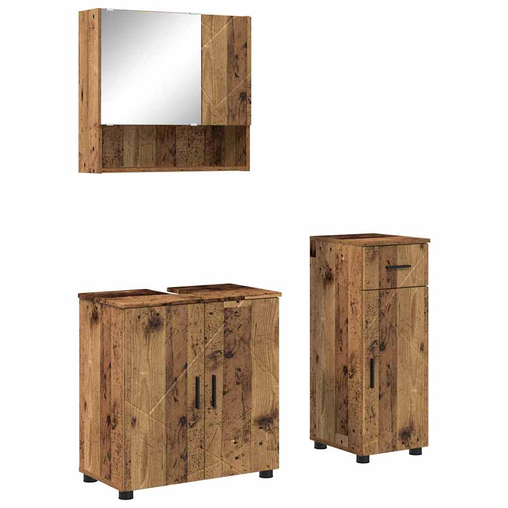 Ensemble de mobilier de salle de bain 3 pc Bois Ancien - XIOS