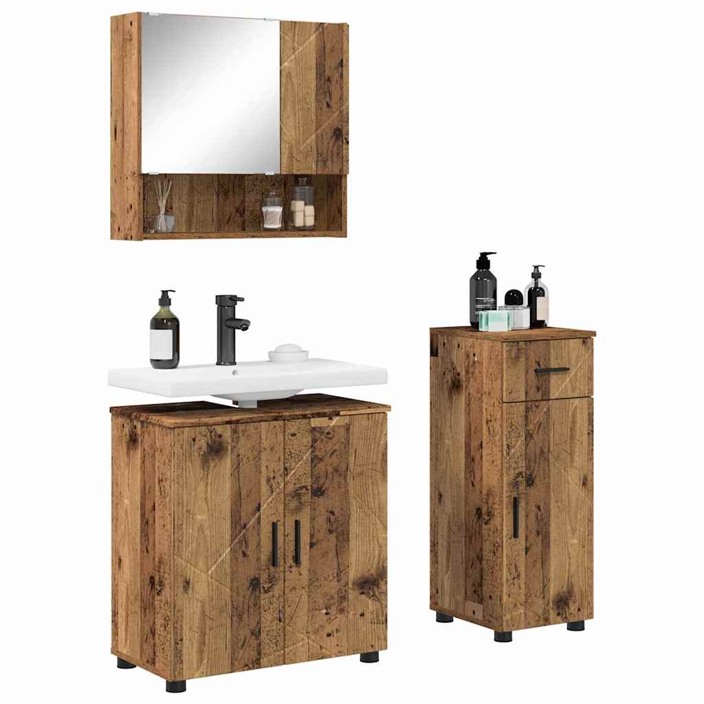 Ensemble de mobilier de salle de bain 3 pc Bois Ancien - XIOS