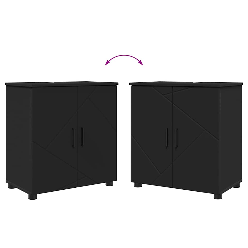 Ensemble de mobilier de salle de bain 4 pc Noir 61 x 35 x 64 cm