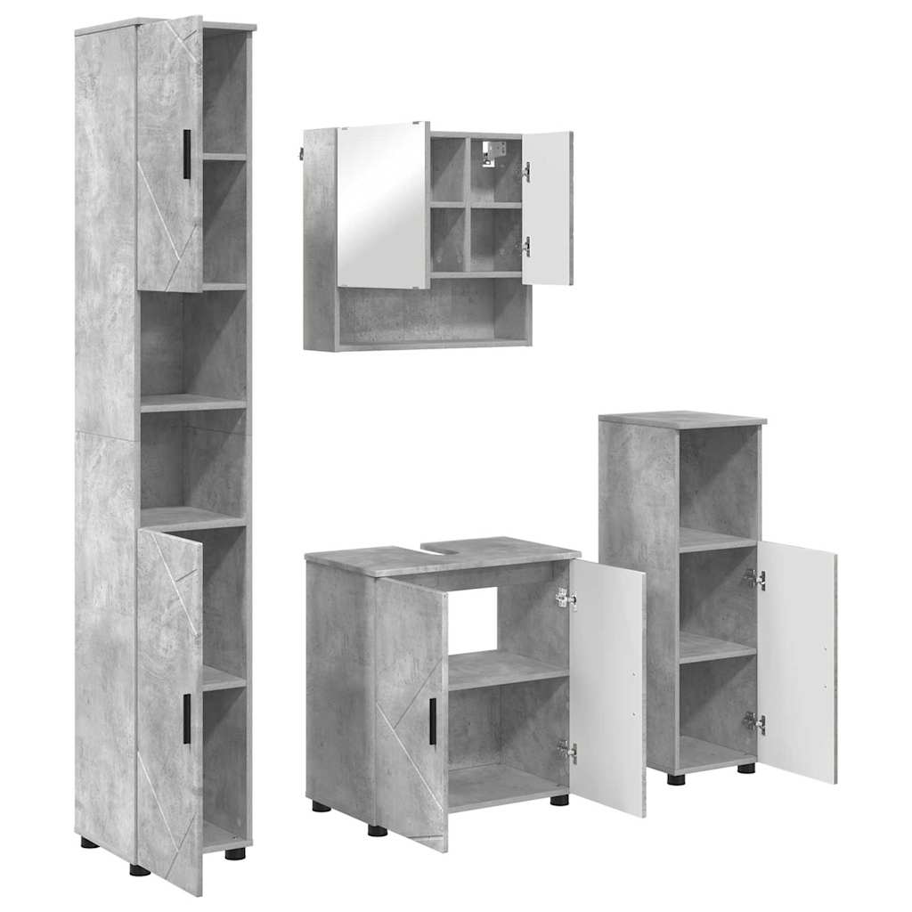 Ensemble de mobilier de salle de bain 4 pc Gris béton - XIOS