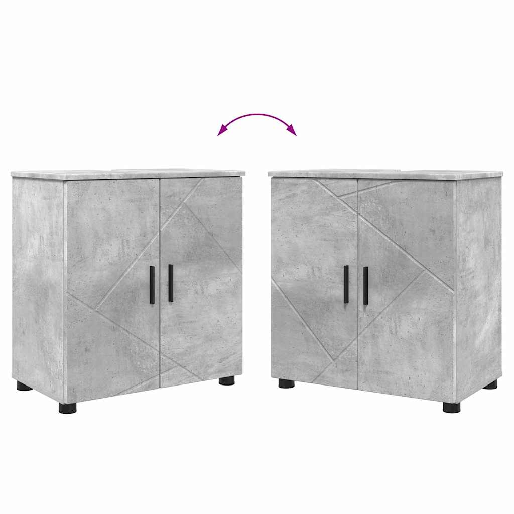 Ensemble de mobilier de salle de bain 4 pc Gris béton - XIOS