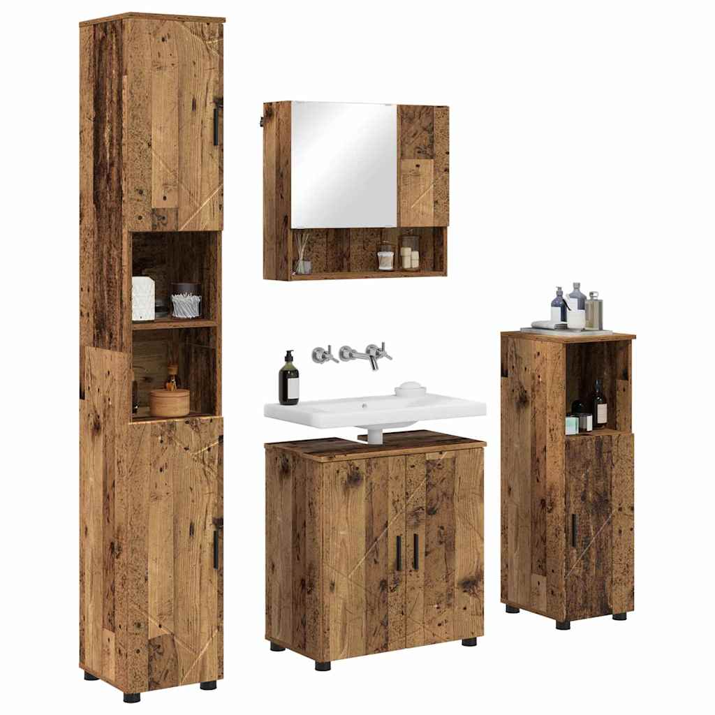 Ensemble de mobilier de salle de bain 4 pc Bois Ancien - XIOS