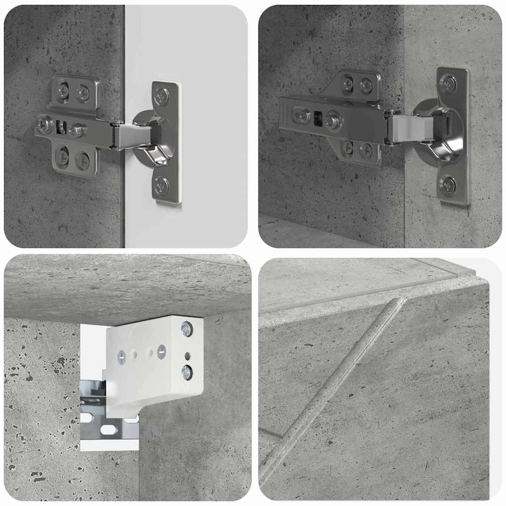 Ensemble de mobilier de salle de bain 4 pc Gris béton - XIOS