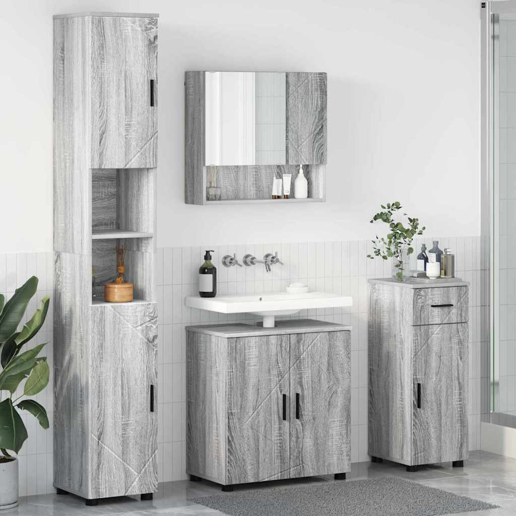 Ensemble de mobilier de salle de bain 4 pc Gris Sonoma - XIOS