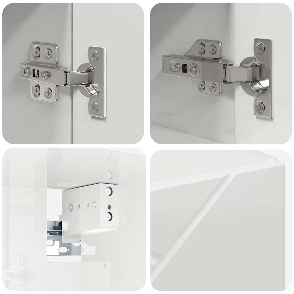 Ensemble de mobilier de salle de bain 5 pc Blanc brillant