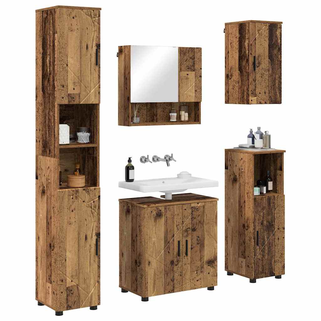 Ensemble de mobilier de salle de bain 5 pc Bois Ancien - XIOS