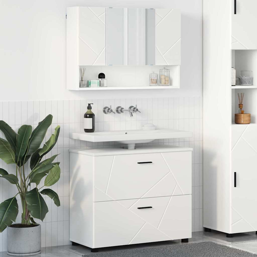 Ensemble de mobilier de salle de bain 2 pc Blanc