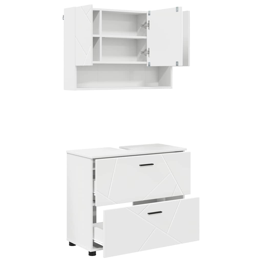 Ensemble de mobilier de salle de bain 2 pc Blanc