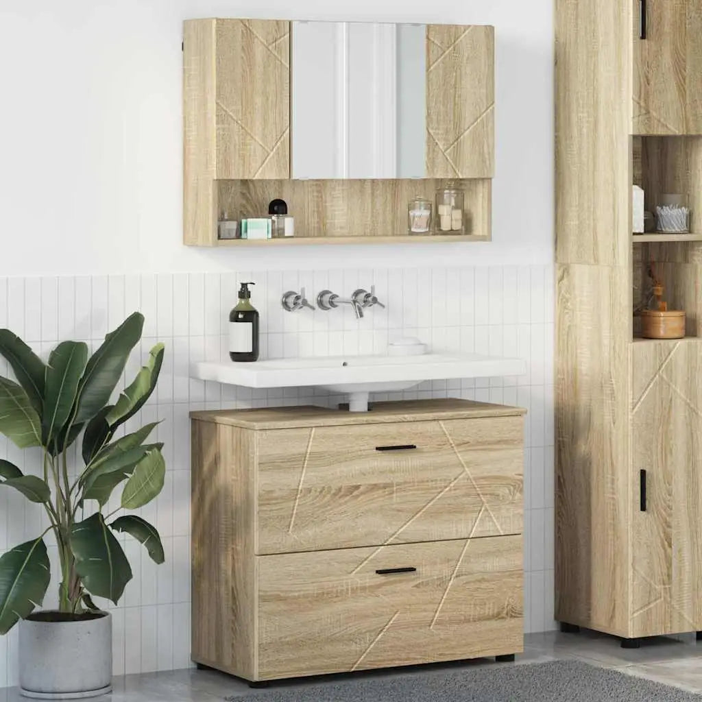 Ensemble de mobilier de salle de bain 2 pc Chêne Sonoma - XIOS